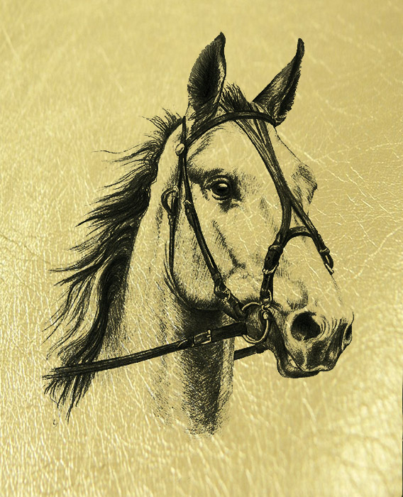 Золотая картина Конь