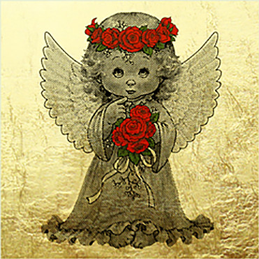 Цветочный ангел - миниатюра из сусального золота