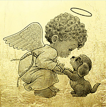 Картина из сусального золота Ангел-хранитель