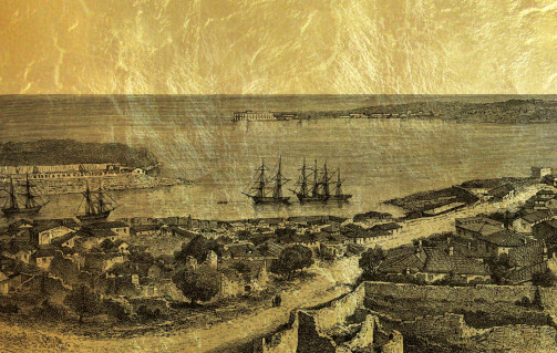 Картина с видом Севастополя и севастопольской бухты