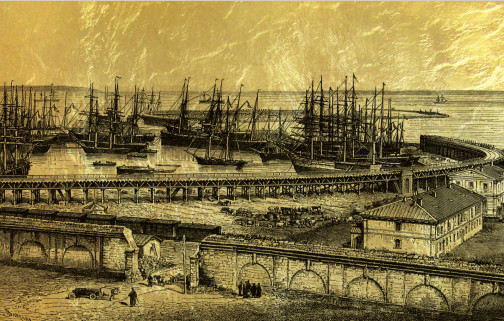 Подарочная картина с видом Одессы и одесского порта