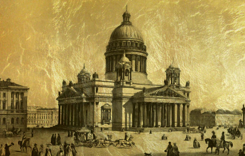 Картина с видом Исаакиевского собора в Санкт-Петербурге
