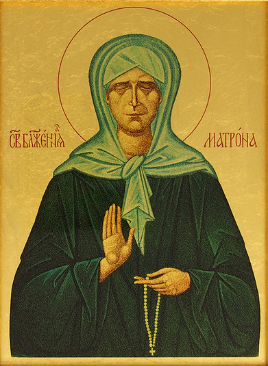 Матрона Московская икона из сусального золота