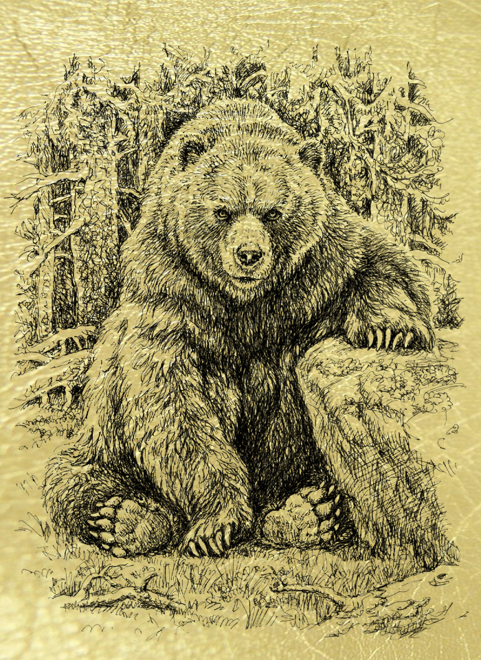 Золотая картина Бурый Медведь