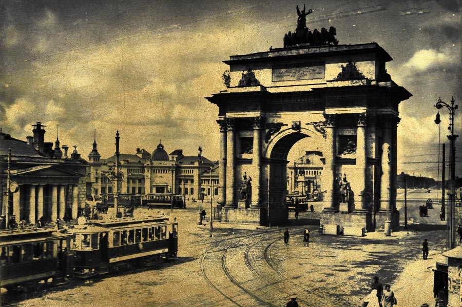 Триумфальная арка в Москве - золотая гравюра